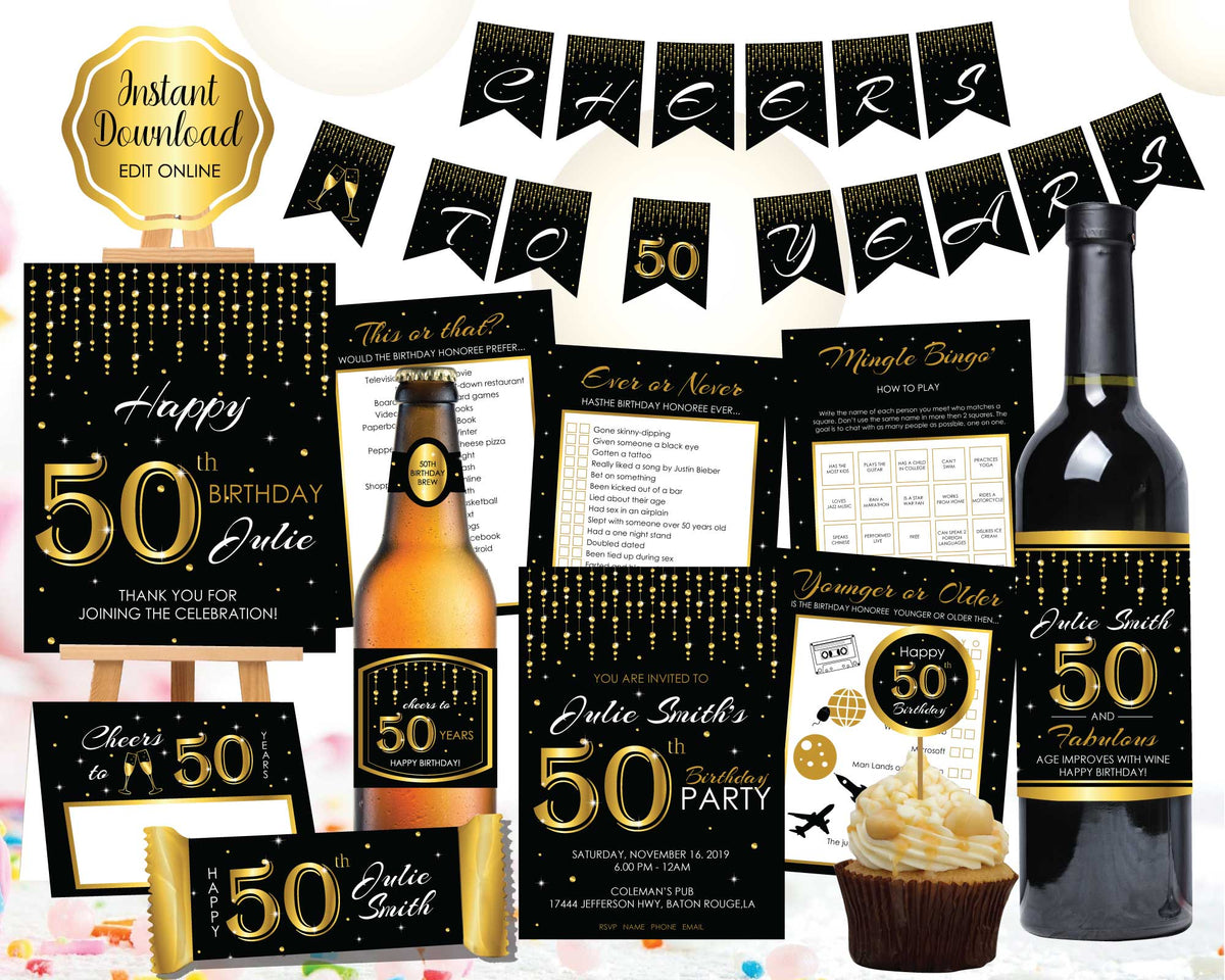 50th Birthday Party Printables – Funtastic Idea