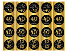 Load image into Gallery viewer, 40th Birthday Cupcake Toppers Printable