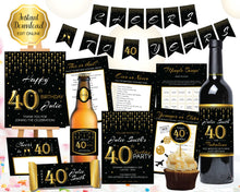 Load image into Gallery viewer, 40th Birthday Invitation and Decorations
