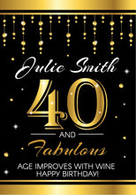 Load image into Gallery viewer, 40th Birthday Wine Label Printable