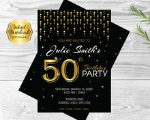 Load image into Gallery viewer, 50th Birthday Party Invitation