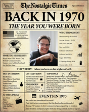 Load image into Gallery viewer, Back in 1970 Newspaper Poster Sign | Fully Editable