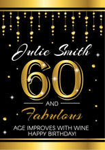 Load image into Gallery viewer, 60th Birthday Wine Label