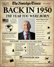 Load image into Gallery viewer, Back in 1950 Newspaper Poster