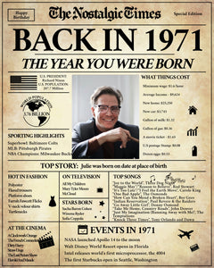 50th birthday poster | Back in 1971 Newspaper Poster Gift