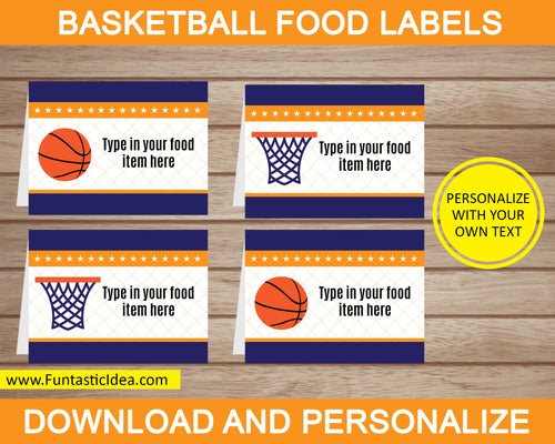Basketball Party Food Labels