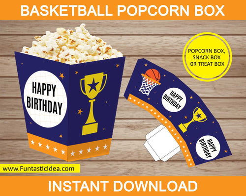 Basketball Party Popcorn Box