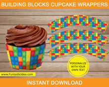 Load image into Gallery viewer, Building Blocks Party Cupcake Wrappers