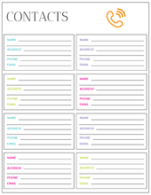 Load image into Gallery viewer, Contact List Planner
