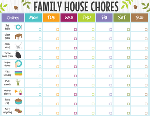 Family Cleaning Schedule Printable