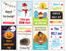 Load image into Gallery viewer, Holiday Lunchbox Notes for Kids