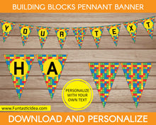 Load image into Gallery viewer, Building Blocks Party Pennant Banner