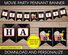 Load image into Gallery viewer, Movie Party Pennant Banner