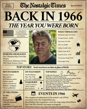 Load image into Gallery viewer, Back in 1966 Newspaper Poster Sign | Fully Editable