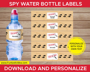 Spy Party Water Bottle Labels