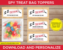 Load image into Gallery viewer, Spy Party Treat Bag Toppers