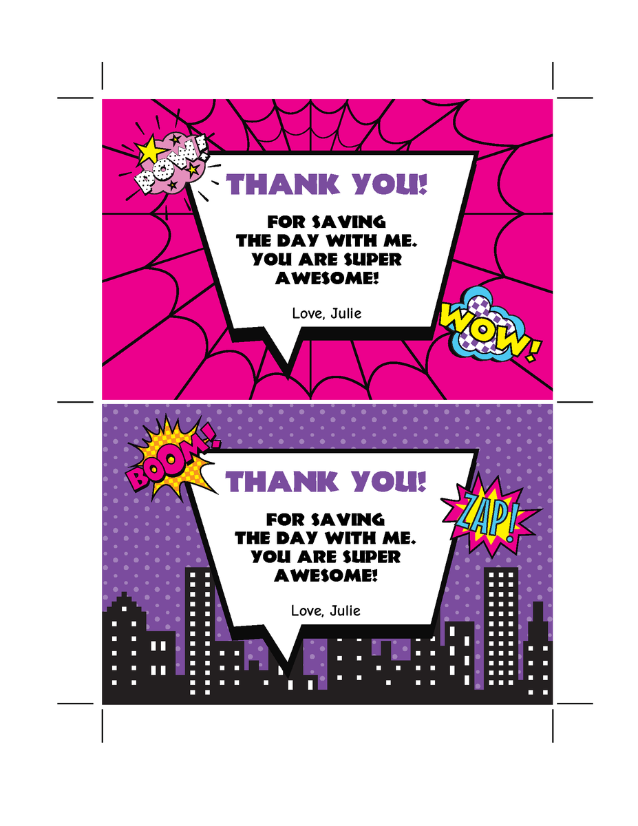 Ready To Write Childrens Thank You Cards - Superheroes Party - Pack Of 10 - View #6