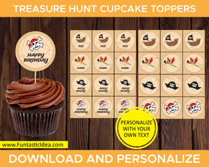 Treasure Hunt Party Cupcake Toppers