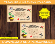 Load image into Gallery viewer, Treasure Hunt Party Thank You Card