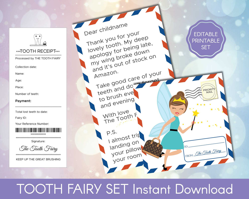 Tooth Fairy Kit | Tooth Fairy Letter | Tooth Fairy Receipt