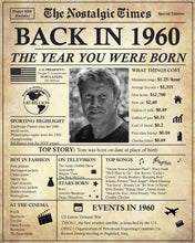 Load image into Gallery viewer, Back in 1960 Newspaper Poster | Fully Editable