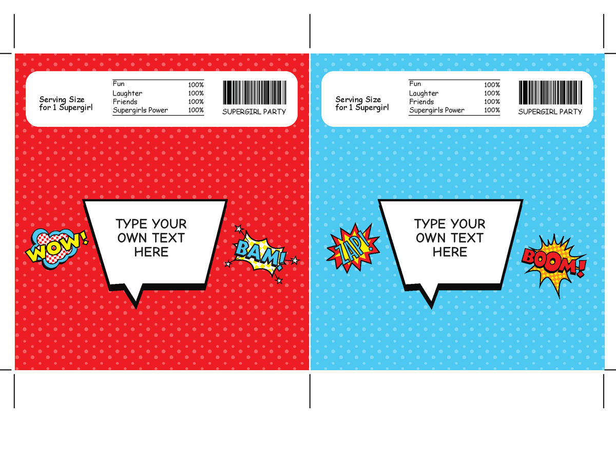 Superhero Candy Bar Wrapper Uniquely Designed Amp Easily Personalized
