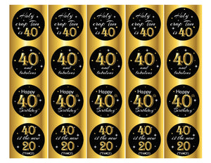 40th Birthday Cupcake Toppers Printable
