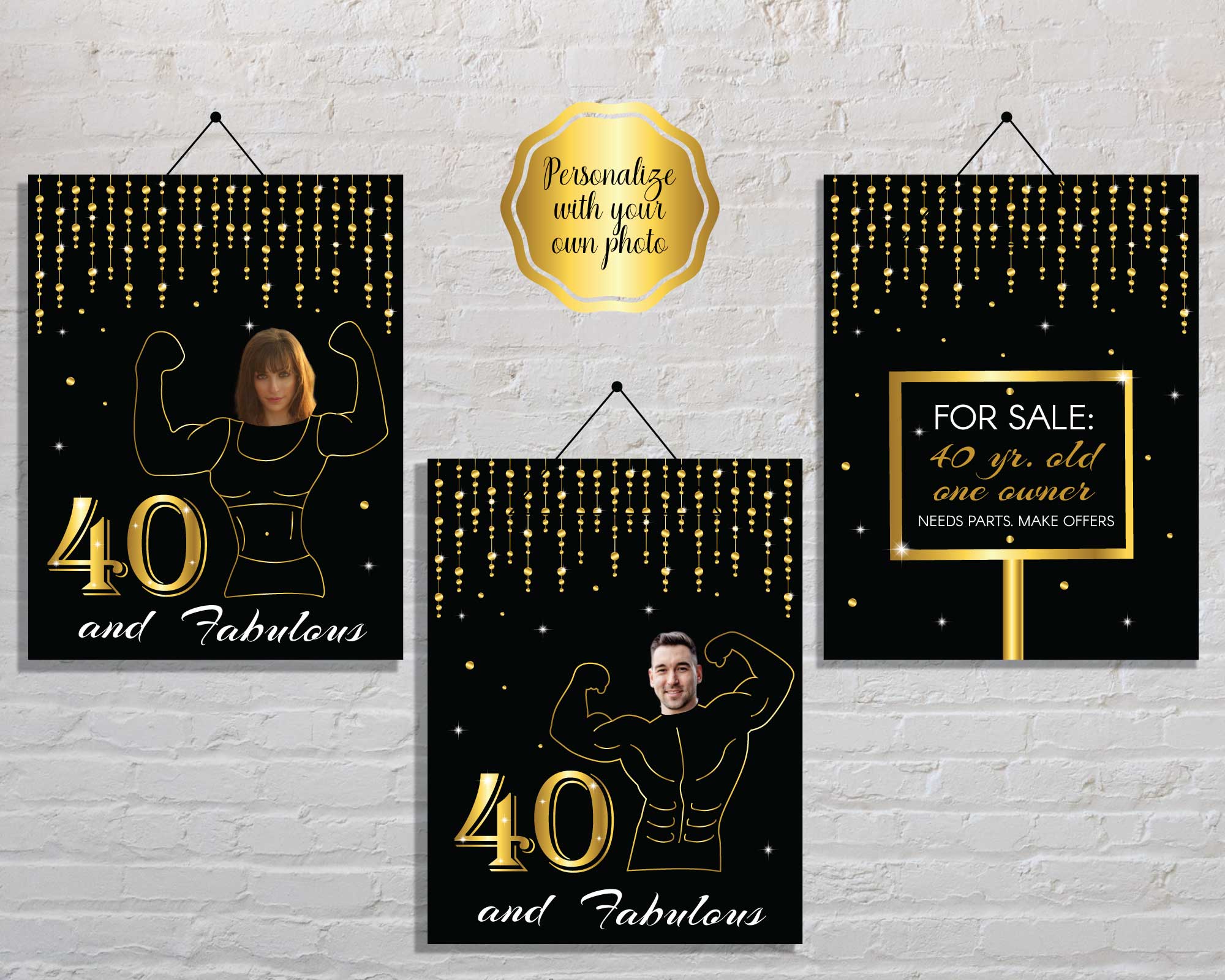 Hilarious Party Signs for a 40th Birthday Celebration – Funtastic Idea for Free Printable Photo Booth Props 40th Birthday