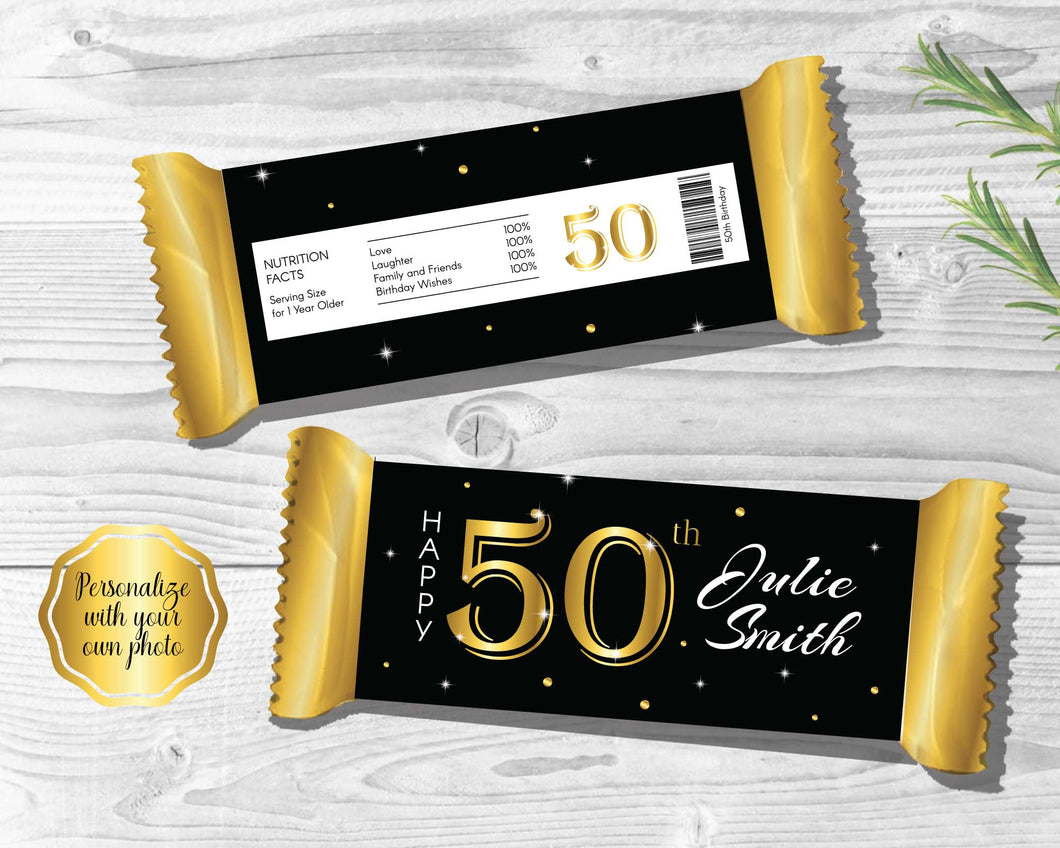 50th Birthday Candy Bar Wrappers