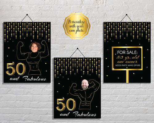 Funny 50th Birthday Party Signs