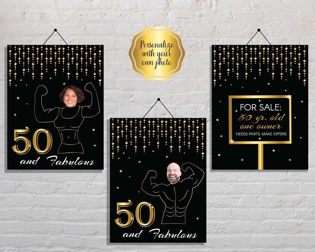 Funny 50th Birthday Party Signs