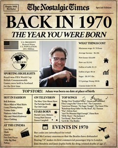 Back in 1970 Newspaper Poster Sign | Fully Editable