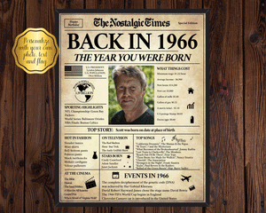 Back in 1966 Newspaper Poster Sign | Fully Editable