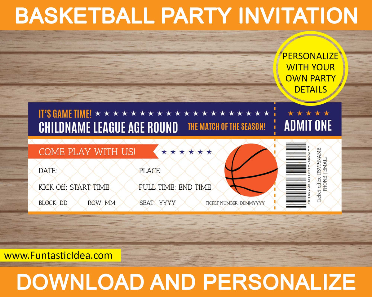 Basketball Party Invitation | Uniquely Designed & Easily Personalized ...