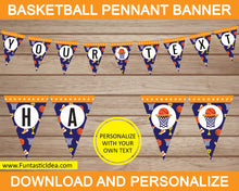 Load image into Gallery viewer, Basketball Party Pennant Banner