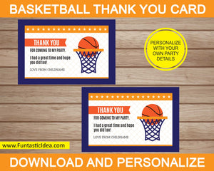 Basketball Party Thank You Card