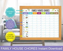 Load image into Gallery viewer, Family House Chores Chart, Family Cleaning Schedule