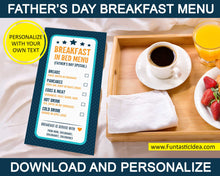 Load image into Gallery viewer, Father&#39;s Day Breakfast-in-Bed Menu