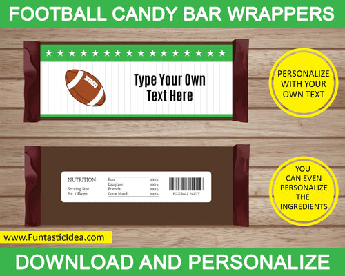 Football Party Candy Bar Wrappers