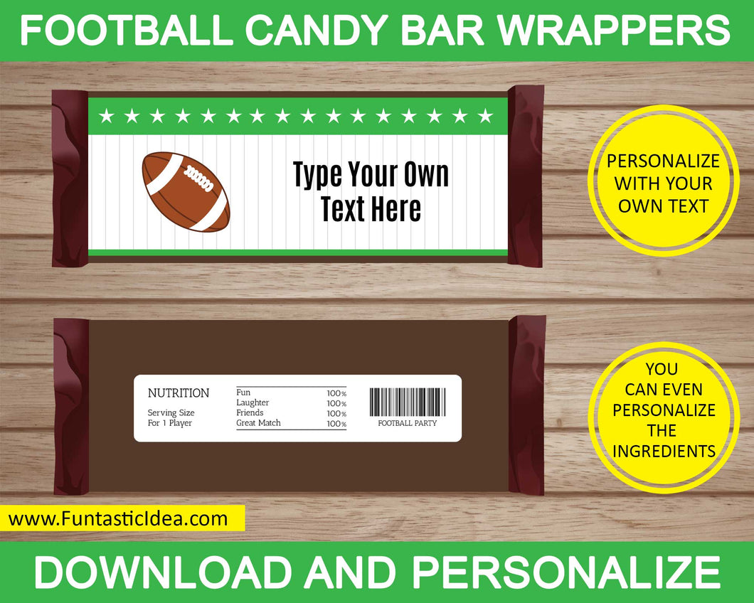 Football Party Candy Bar Wrappers