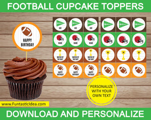 Football Party Cupcake Toppers