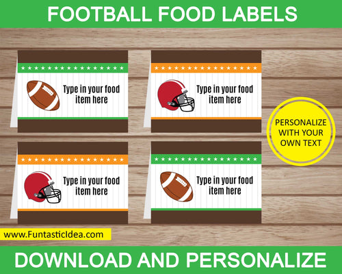 Football Party Food Labels