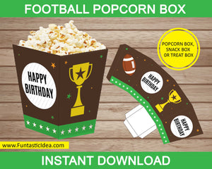 Football Party Popcorn Box