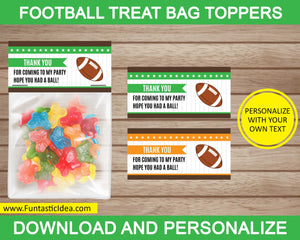 Football Party Treat Bag Toppers