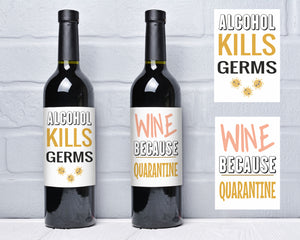 Funny Quarantine Wine Labels