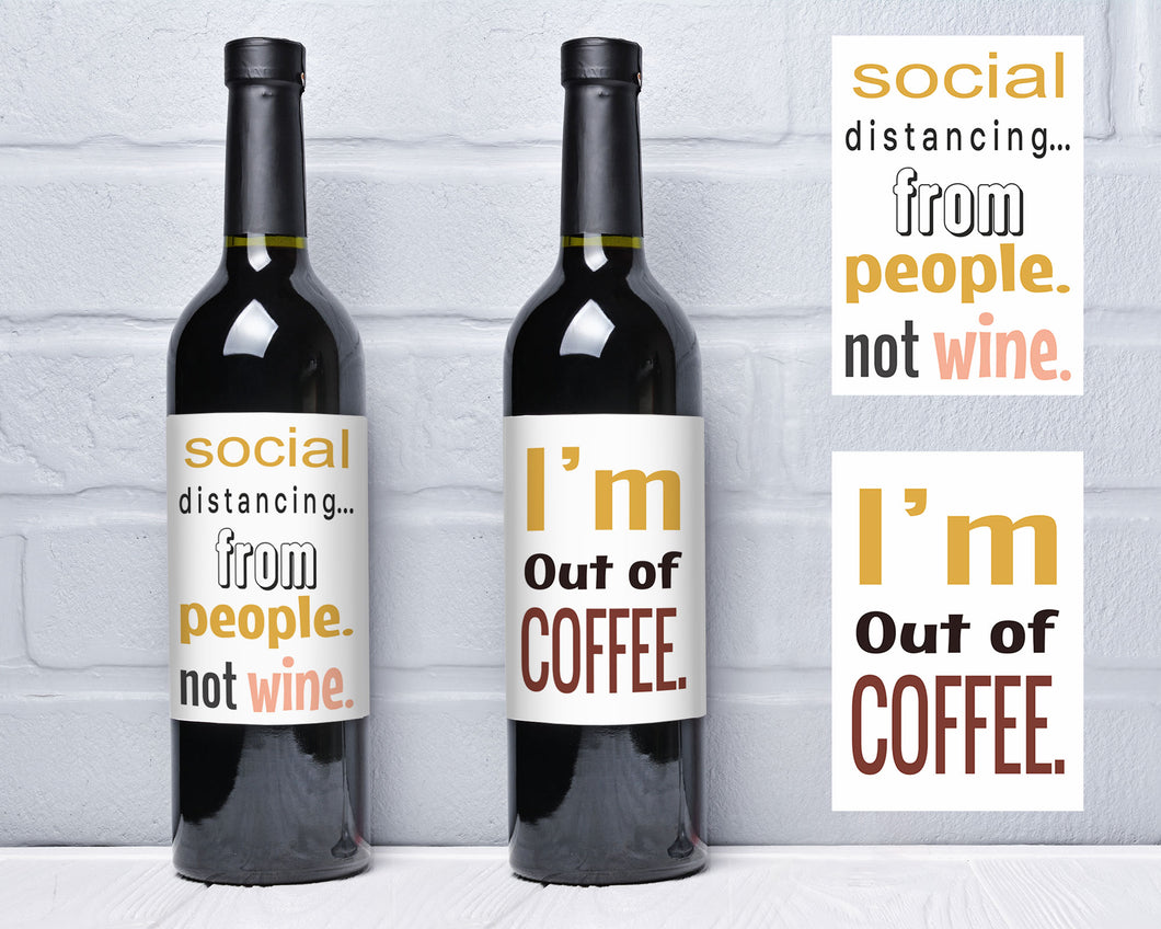 Funny Social Distancing Wine Labels