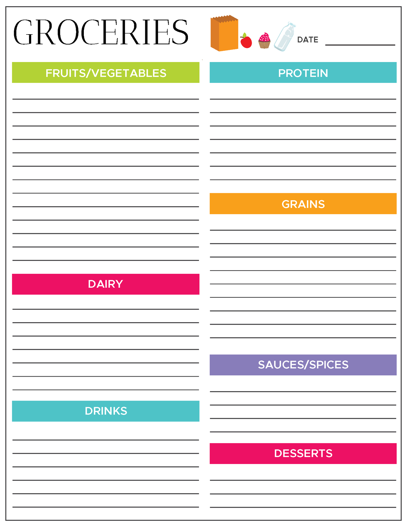 Free printable 21 Day Fix meal planning sheets