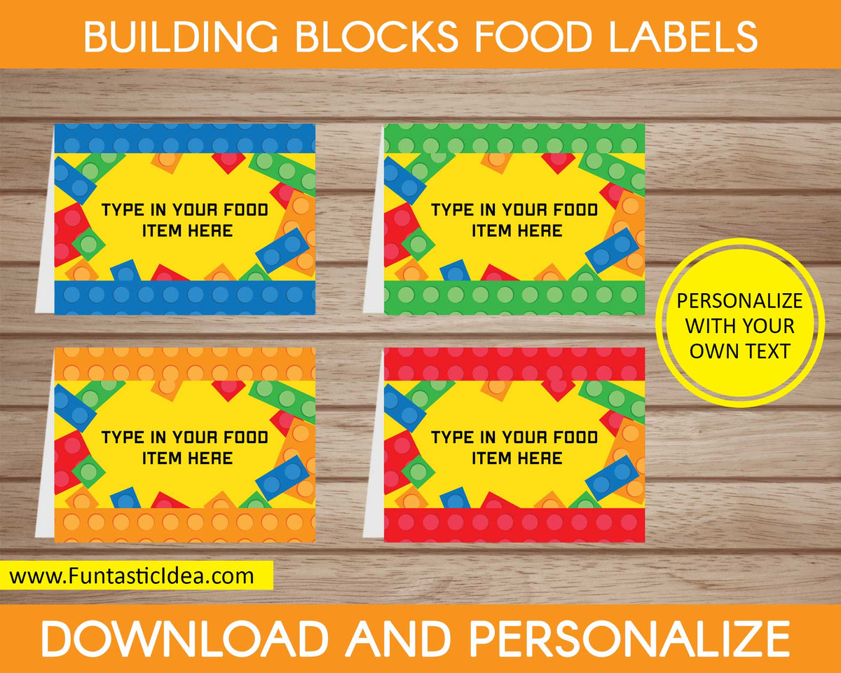 Lego Food Labels| Uniquely Designed & Easily Personalized – Funtastic Idea