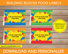 Load image into Gallery viewer, Building Blocks Party Food Labels