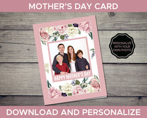 Mothers Day Card Personalized with a Photo